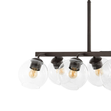Julian 33.5" Farmhouse Bohemian Iron/Glass Linear LED Pendant - JONATHAN Y